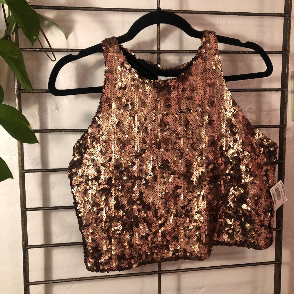 Dublin Sequin Tank Copper Top NWT